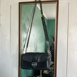 Elegant Navy Coach Leather Shoulder and hand Bag